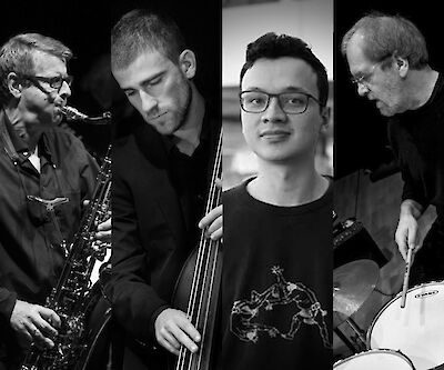 Ankündigungsmotiv für die Veranstaltung Jam Session – Kaufmann / Hattori / Kloeffer / Weiss