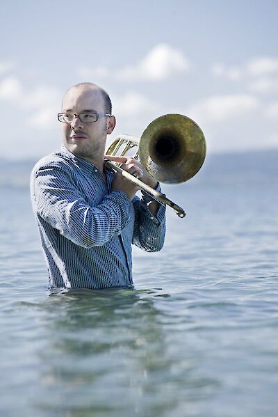 Announcement image for the event Samuel Blaser Trio