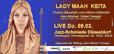 Ankündigungsmotiv für die Veranstaltung Lady Maah Keita