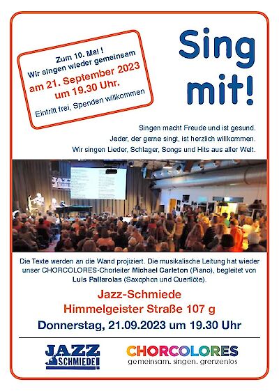 Announcement image for the event ›Bilk singt …‹