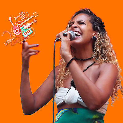 Ankündigungsmotiv für die Veranstaltung Latin Jam Session – Monique Rocha