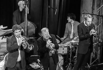 Ankündigungsmotiv für die Veranstaltung Trumpet Summit feat. Peter Protschka, Klaus Osterloh, Ralf Hesse