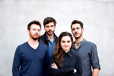 Ankündigungsmotiv für die Veranstaltung Jam Session – Nähmaschinen Quartett