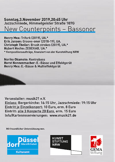 Announcement image for the event New Counterpoints – Aus Stille/Bassonor