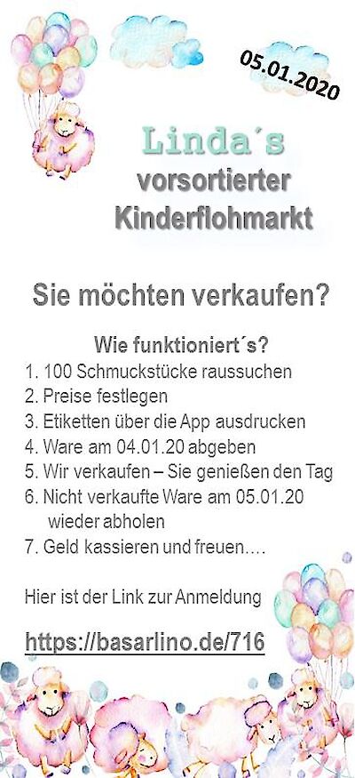 Announcement image for the event Linda's vorsortierter Kinderflohmarkt
